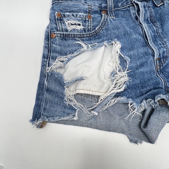 Levi's 501 100% Cotton Cutoff Extra Distressed Button Fly Shorts Women's 27 - Picture 7 of 11